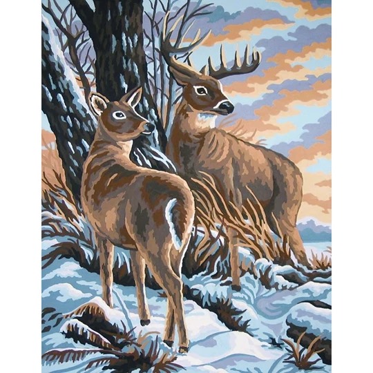 Image 1 of Grafitec Stag and Doe Tapestry Canvas