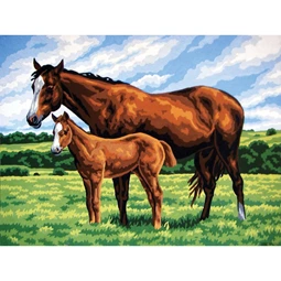 Grafitec Mare and Foal Tapestry Canvas
