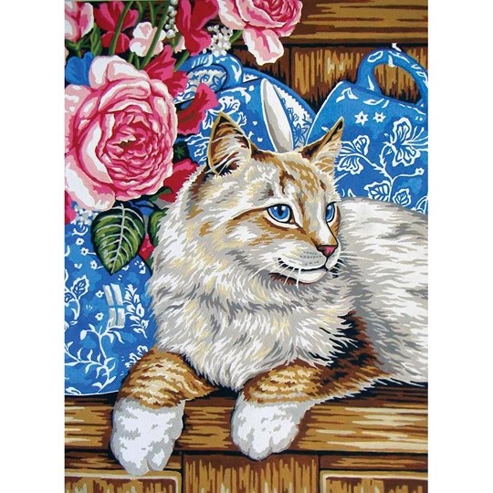 Image 1 of Grafitec Cat on the Shelf Tapestry Canvas