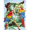 Image of Grafitec Tropical Parrots Tapestry Canvas