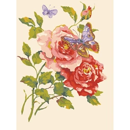 Grafitec Pink Roses &amp; Butterfly Tapestry Canvas