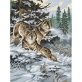 Image of Grafitec Snow Wolves Tapestry Canvas