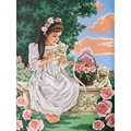 Image of Grafitec Girl and Kittens Tapestry Canvas