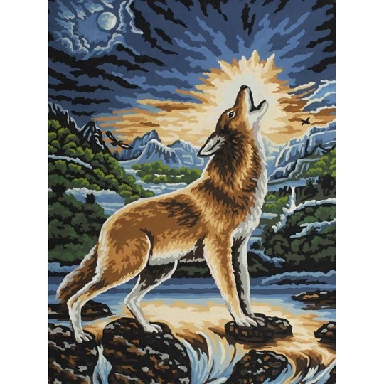 Image 1 of Grafitec Howling Wolf Tapestry Canvas