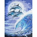 Image of Grafitec Moonlight Dolphins Tapestry Canvas