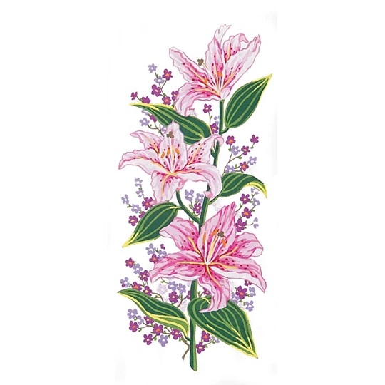 Image 1 of Grafitec Pink Lillies Tapestry Canvas
