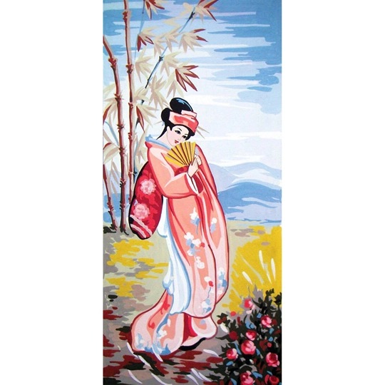 Image 1 of Grafitec Rose Geisha Tapestry Canvas