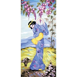 Grafitec Wisteria Geisha Tapestry Canvas