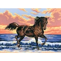 Image of Grafitec Horse in the Waves Tapestry Canvas