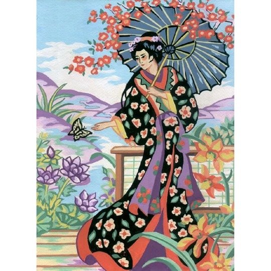Image 1 of Grafitec Geisha with Parasol Tapestry Canvas