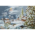 Image of Grafitec Moonlight Snow Scene Tapestry Canvas