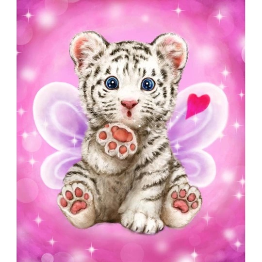 Image 1 of Grafitec Baby Tiger Kiss Tapestry Canvas