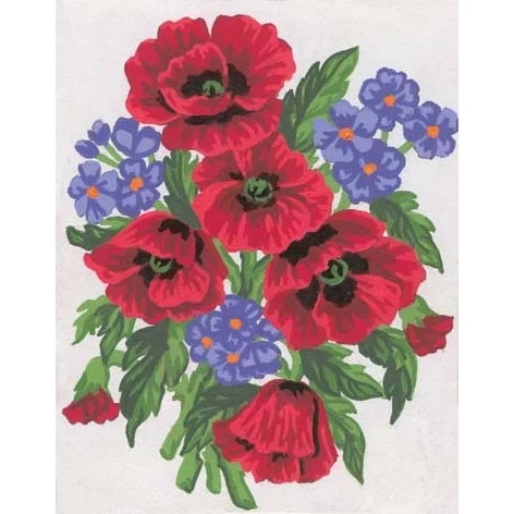 Image 1 of Grafitec Poppies and Violets Tapestry Canvas