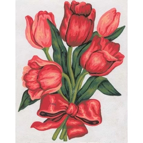 Image 1 of Grafitec Tulips in a Bow Tapestry Canvas