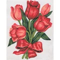 Image of Grafitec Tulips in a Bow Tapestry Canvas