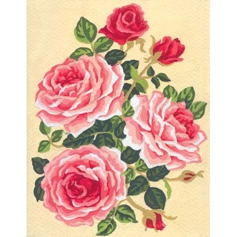 Image 1 of Grafitec Pink Roses Tapestry Canvas