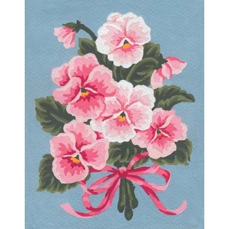 Image 1 of Grafitec Pink Pansies Tapestry Canvas