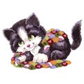 Image of Grafitec Kitten and Quilt Tapestry Canvas