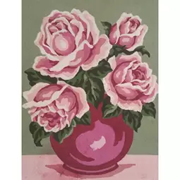 Grafitec Pink Rose Vase Tapestry Canvas