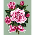 Image of Grafitec Roses Tied with a Bow Tapestry Canvas