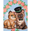 Image of Grafitec Kitty Love Wedding Sampler Tapestry Canvas