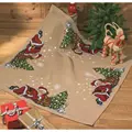 Image of Permin Sleeping Santa Tree Mat Christmas Cross Stitch Kit
