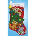 Image of Design Works Crafts Decorating Kittens Stocking Christmas Craft Kit