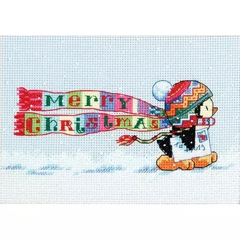 Image 1 of Dimensions Christmas Penguin Cross Stitch Kit