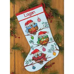 Dimensions Holiday Hooties Stocking Christmas Cross Stitch Kit