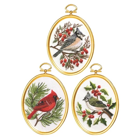Image 1 of Janlynn Winter Birds Embroidery Kit