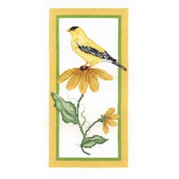 Janlynn Floral Goldfinch Cross Stitch Kit