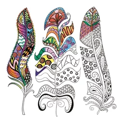 Janlynn Zen Color - Feathers Coloring Canvas Kit Craft Kit