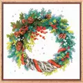 Image of RIOLIS Wreath with Blue Spruce Christmas Cross Stitch Kit