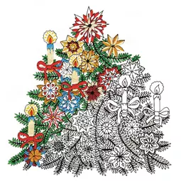 Design Works Crafts Zenbroidery Printed Fabric - Christmas Tree Embroidery