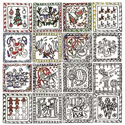 Design Works Crafts Zenbroidery Printed Fabric - 12 Days of Christmas Embroidery