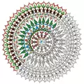 Image of Design Works Crafts Zenbroidery Printed Fabric - Christmas Mandala Embroidery