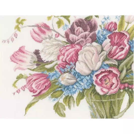 Image 1 of Lanarte Pretty Bouquet of Flowers Cross Stitch Kit