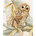 Image of Lanarte Owl and Autumn Leaves Cross Stitch Kit