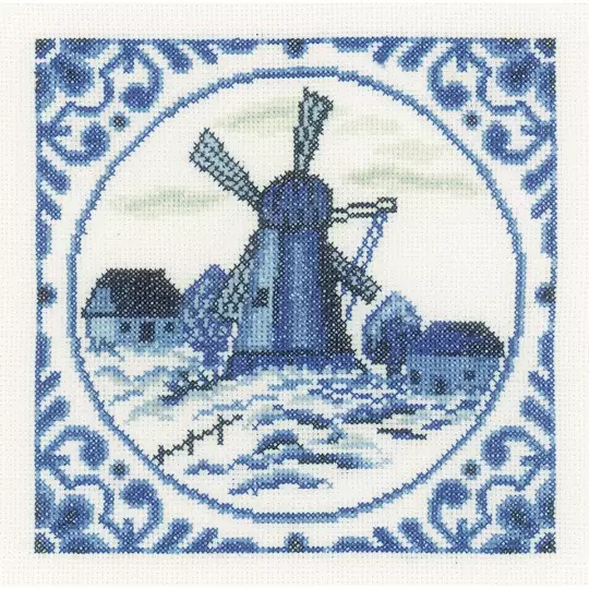 Image 1 of Lanarte Delft Windmill Cross Stitch Kit