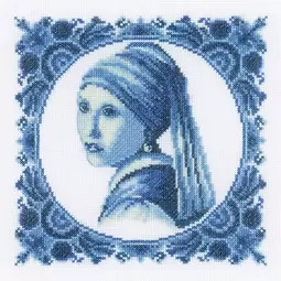 Lanarte Girl with a Pearl Cross Stitch Kit
