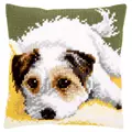 Image of Vervaco Dog Wagging Tail Cushion Cross Stitch Kit