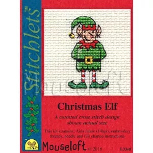 Image 1 of Mouseloft Christmas Elf Cross Stitch Kit