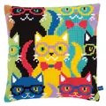 Image of Vervaco Funny Cats Cushion Cross Stitch Kit