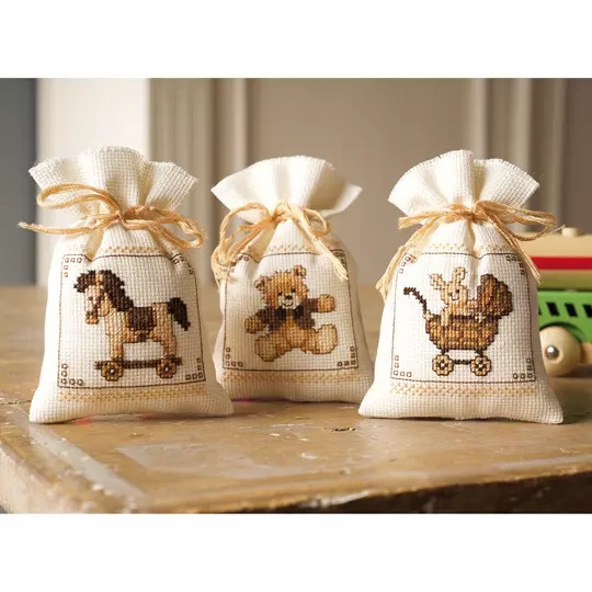 Image 1 of Vervaco Toys Gift Bags - Set of 3 Cross Stitch Kit