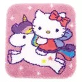 Image of Vervaco Kitty and Unicorn Latch Hook Rug Kit