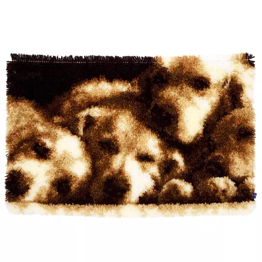 Image 1 of Vervaco Sleeping Dogs Rug Latch Hook Rug Kit