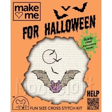 Image 1 of Mouseloft Halloween Bat Cross Stitch Kit