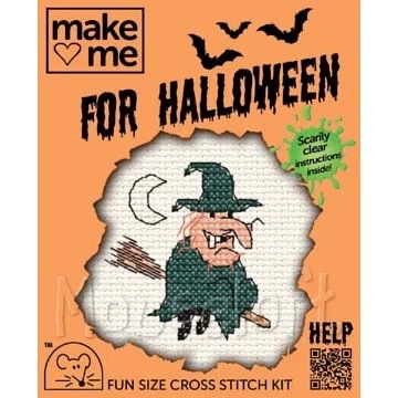 Image 1 of Mouseloft Broomstick Witch Cross Stitch Kit