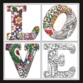Image of Design Works Crafts Zenbroidery - Love Embroidery Fabric