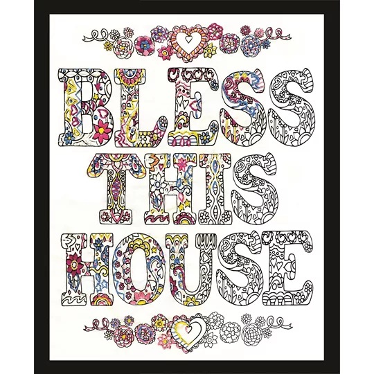 Image 1 of Design Works Crafts Zenbroidery - Bless This House Embroidery Fabric